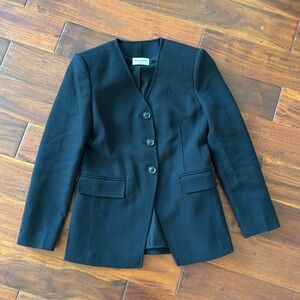 Saint Laurent black Collarless Blazer, size Medium